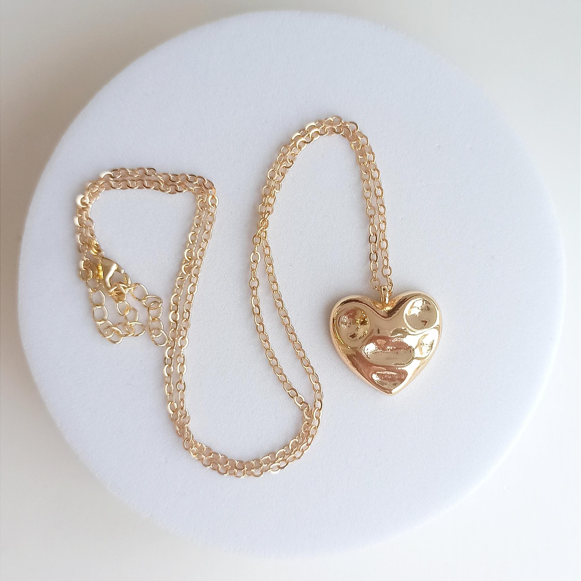 Колье Сердце мятое на цепочке