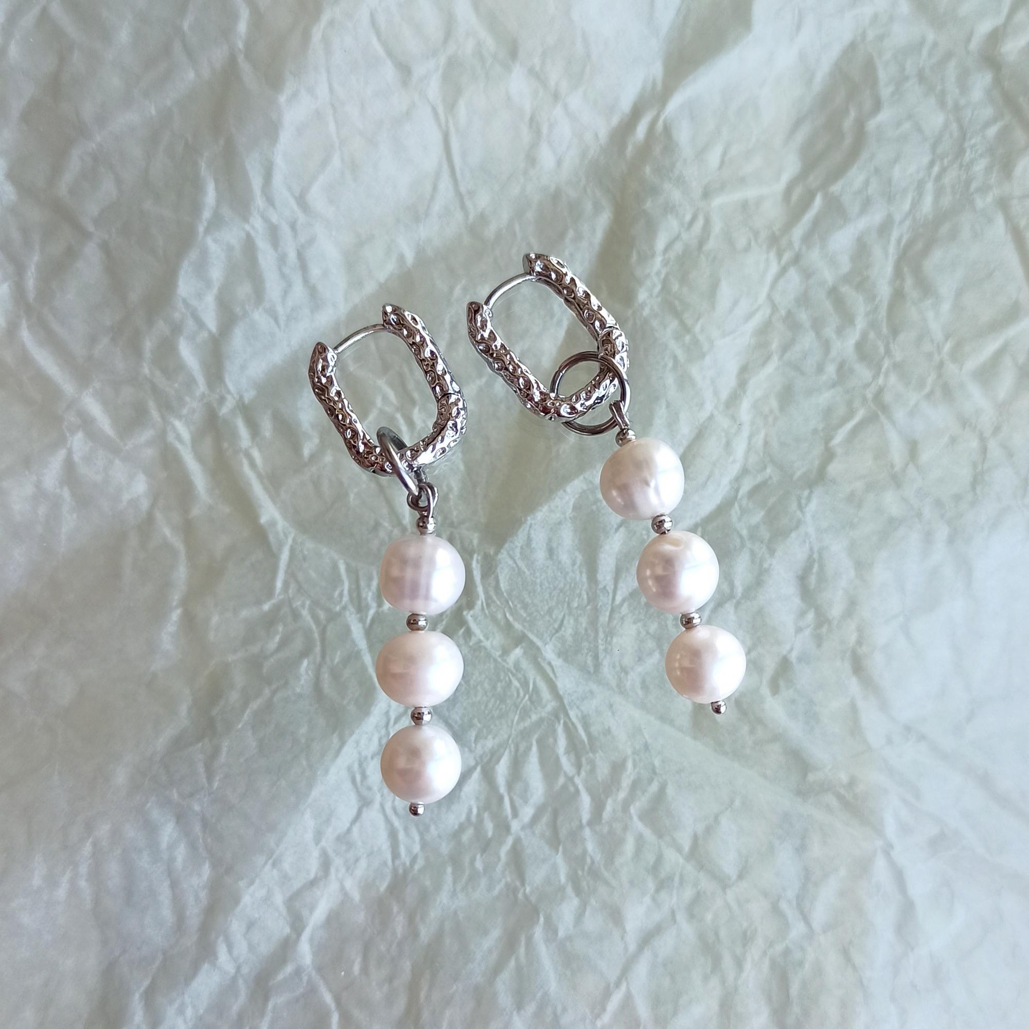 Серьги трансформеры с жемчугом