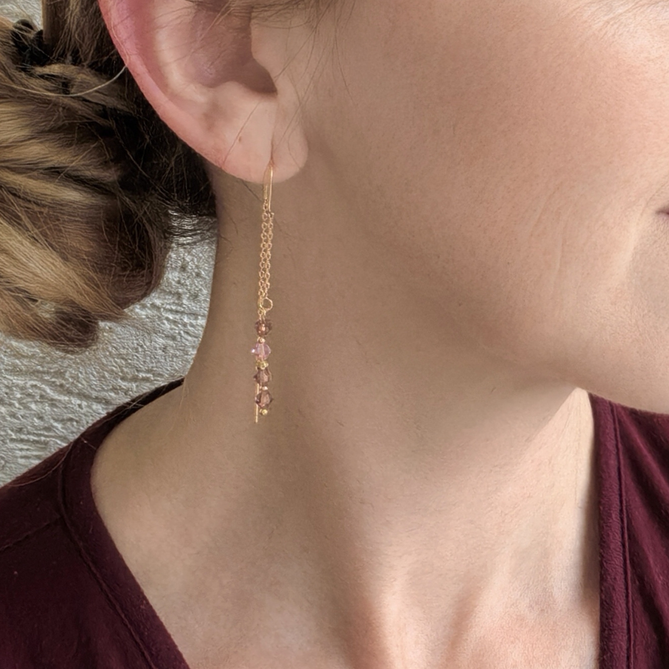 Серьги протяжки Розовые