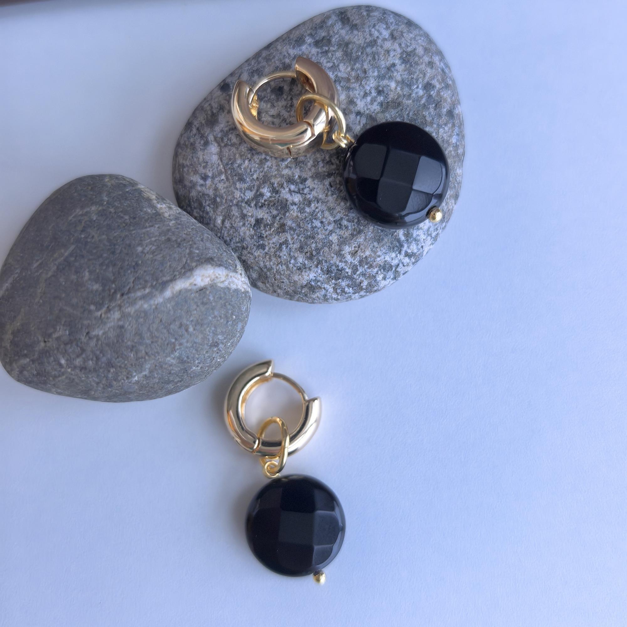 Серьги трансформеры с агатом