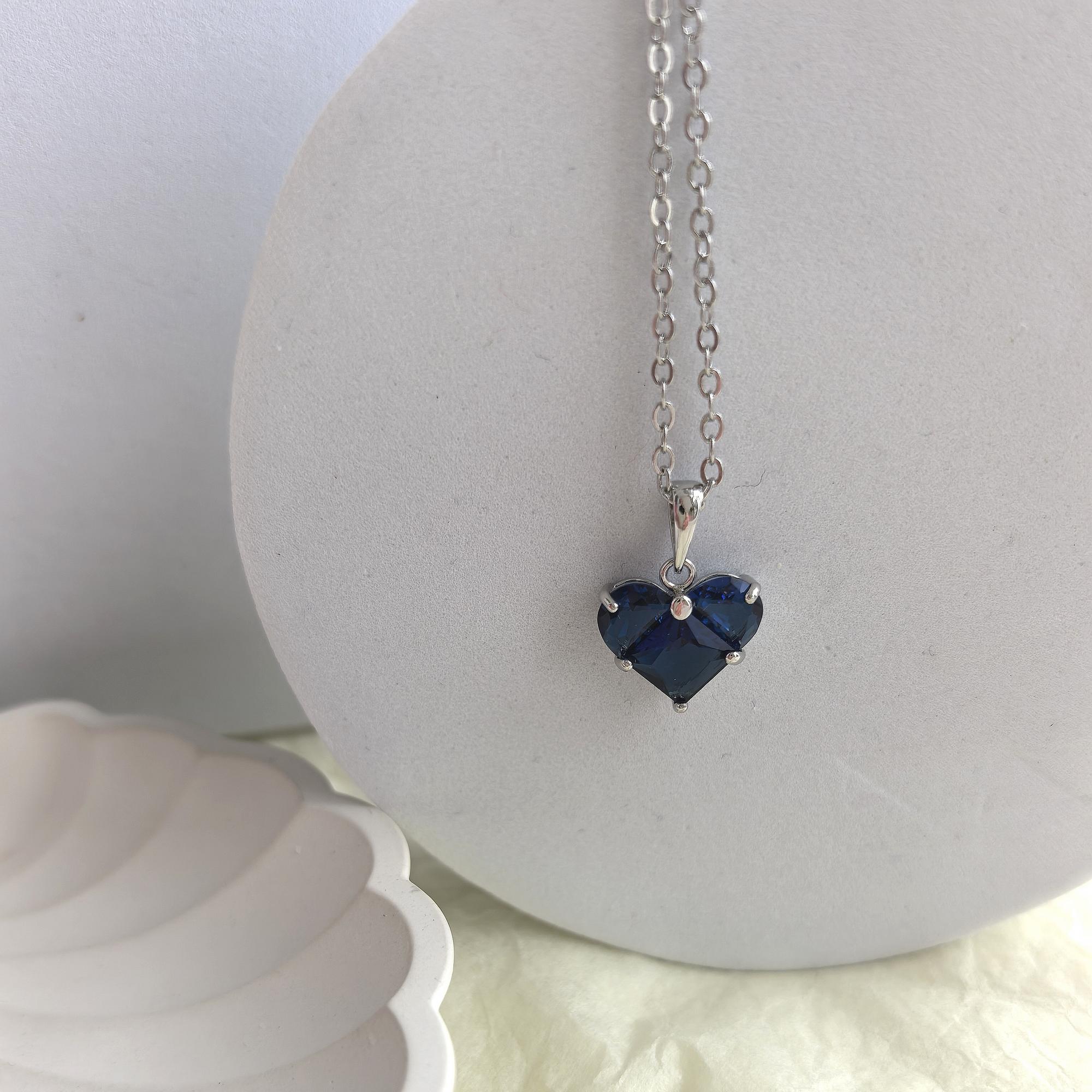 Цепочка Сердце синее