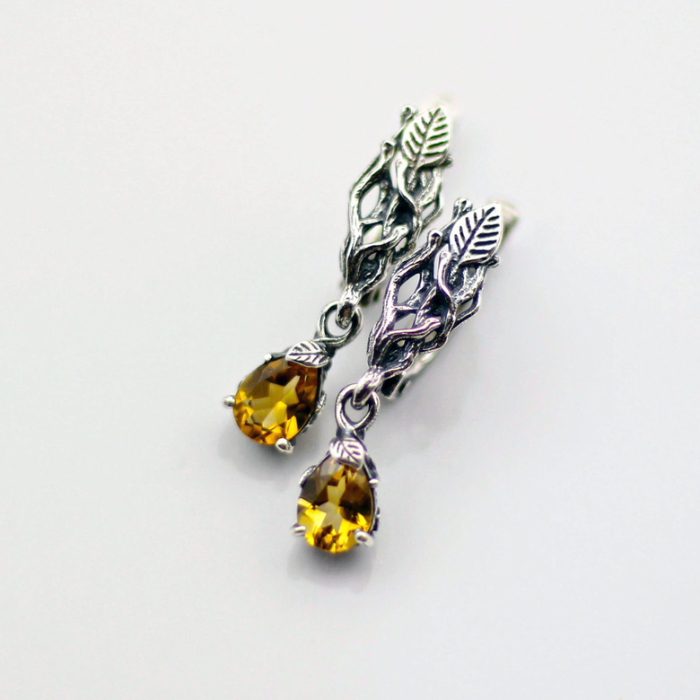 Earrings Crooked Forest - citrine
