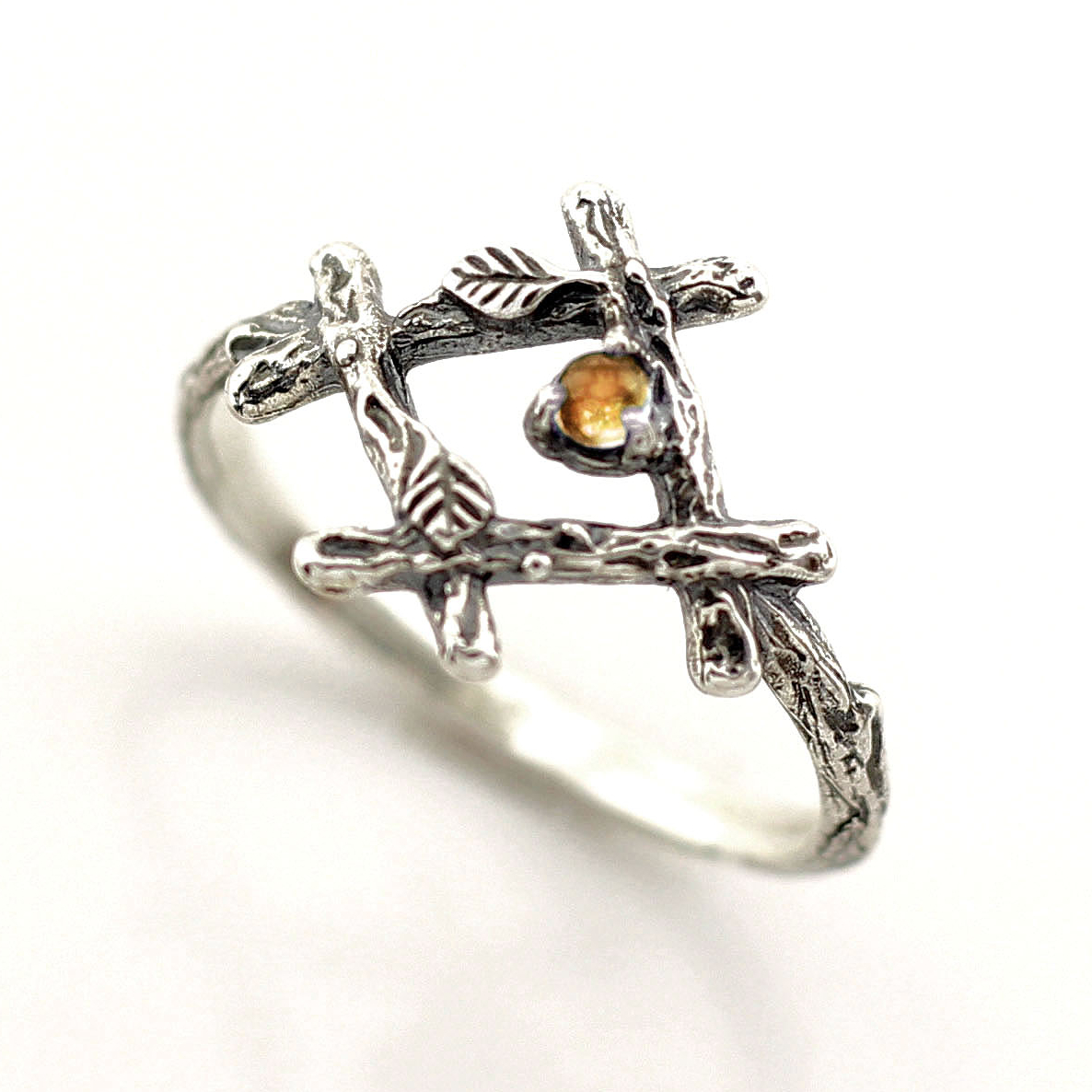 Cross with honey citrine