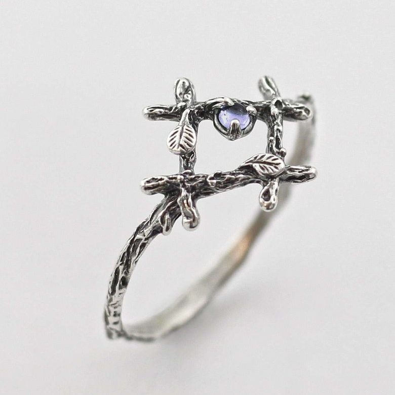 Cross with iolite - ring