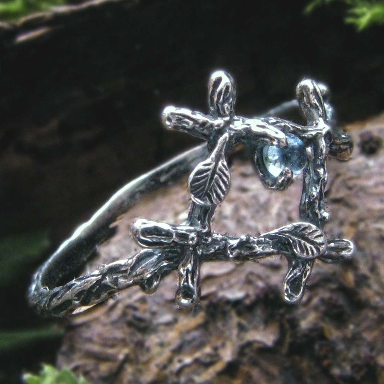 Cross - ring with topaz