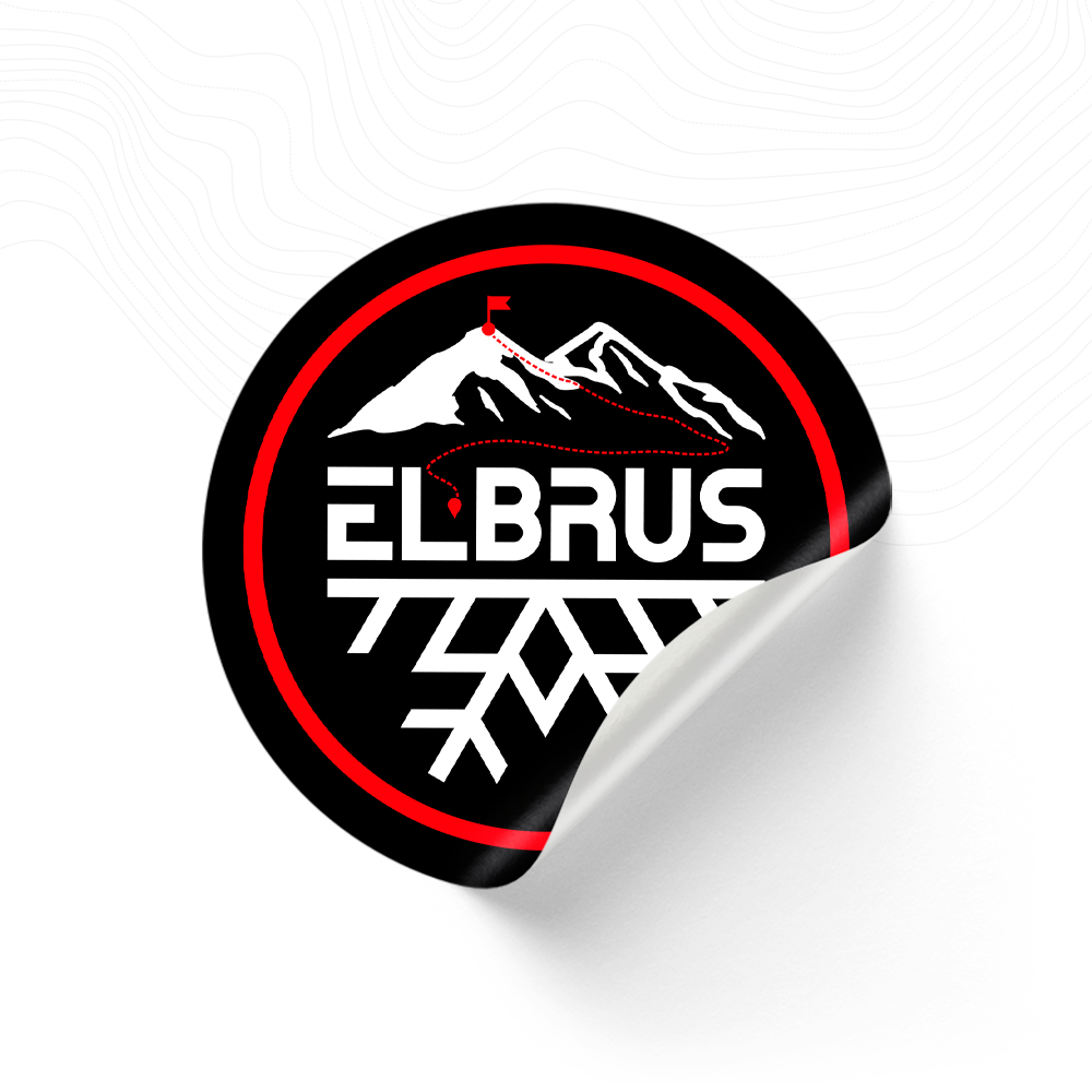 Наклейка «Эльбрус и снежинка»