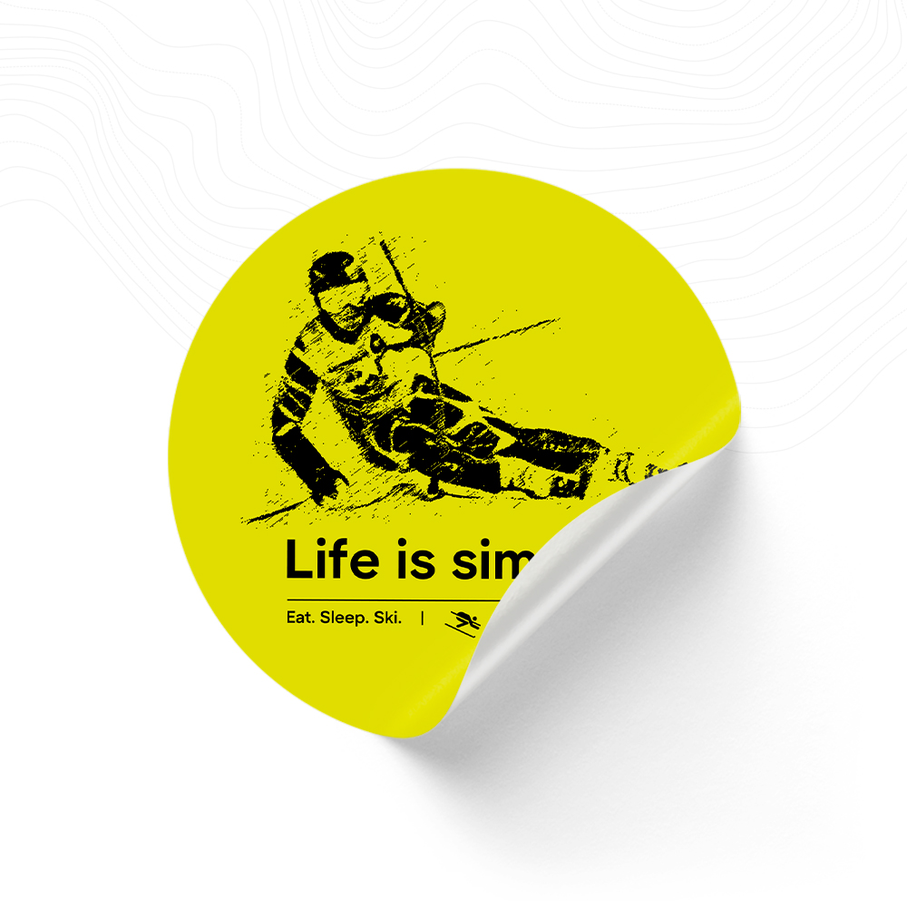 Наклейка «Лыжник на Эльбрусе»