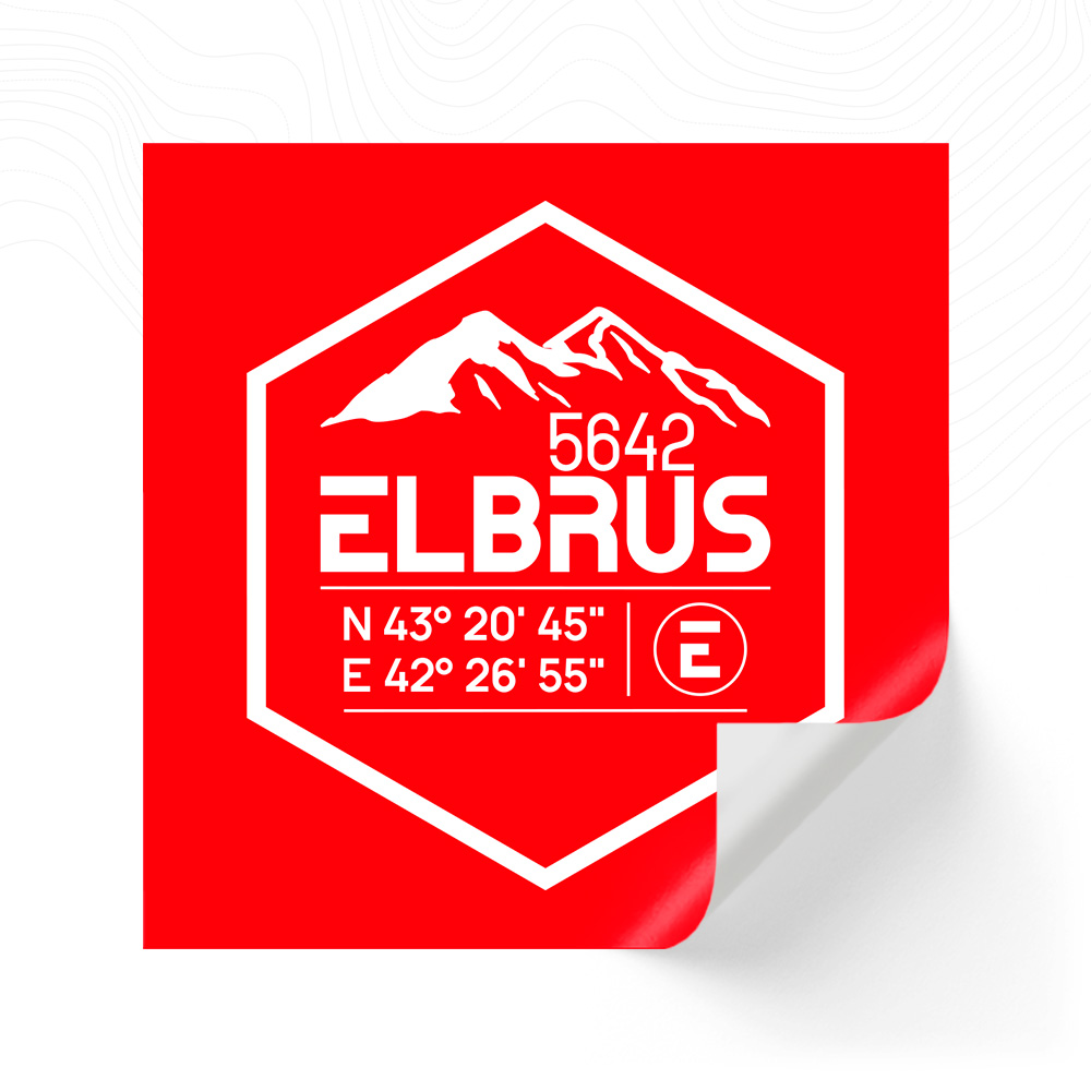 Наклейка «Координаты Эльбруса»
