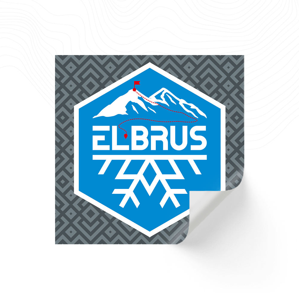 Наклейка «Эльбрус и снежинка. Blue»