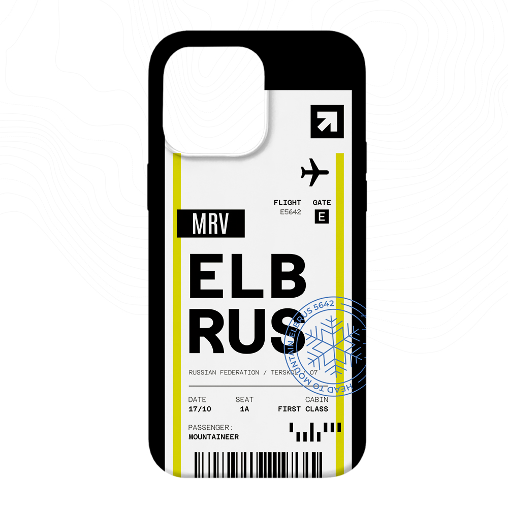 Чехол для телефона «Elbrus flight ticket»