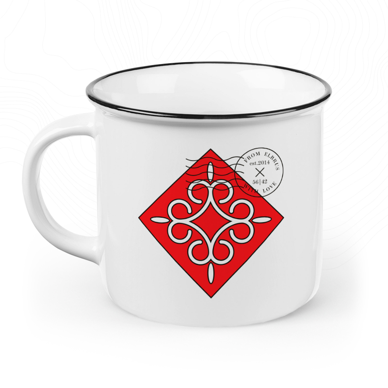 Кружка белая, средняя «Elbrus ethnic»