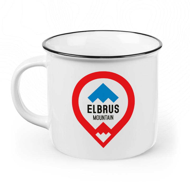 Кружка белая, средняя «Elbrus mountain»