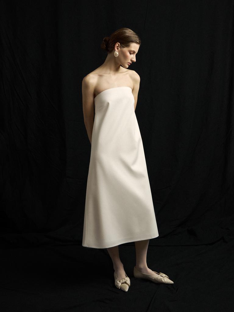 Платье-бюстье в длине миди 'Plié'