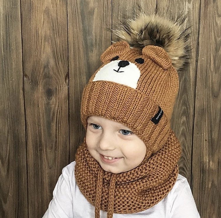 Шапка "Мишка" + снуд