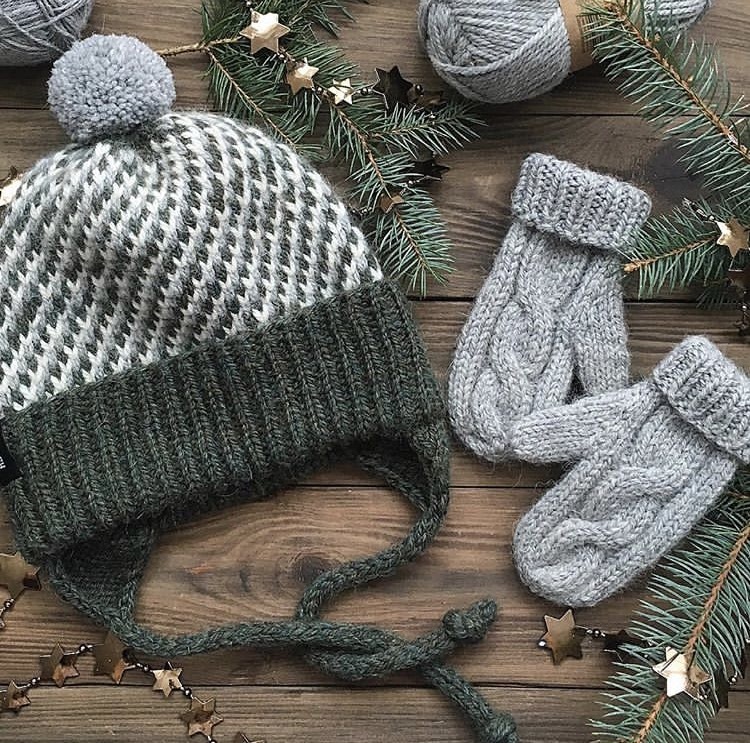 Детские варежки +"Elka hat"