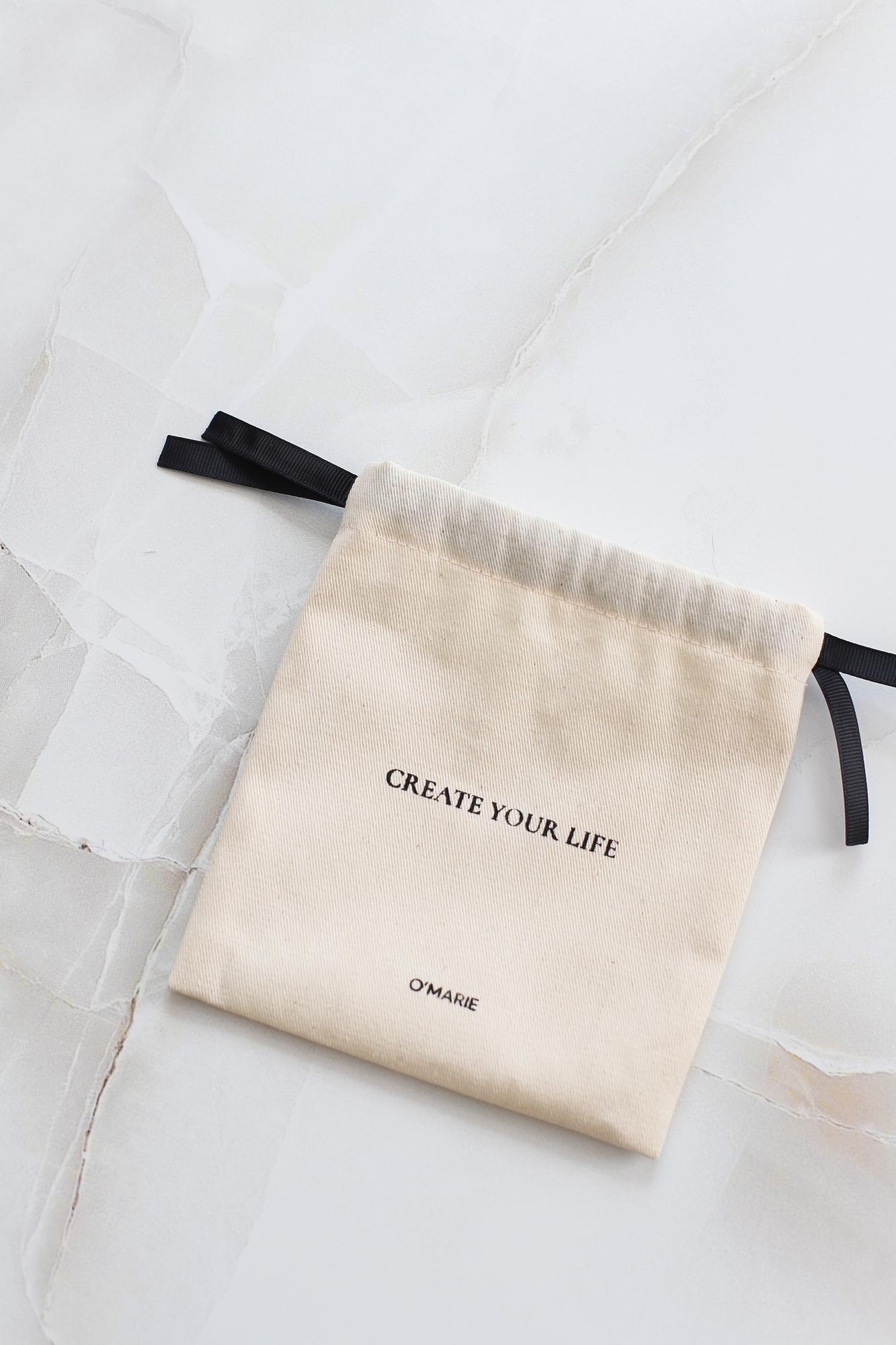 Мешочек для хранения карточек аффирмаций/украшений из плотного, неотбеленного хлопка  16см*14см