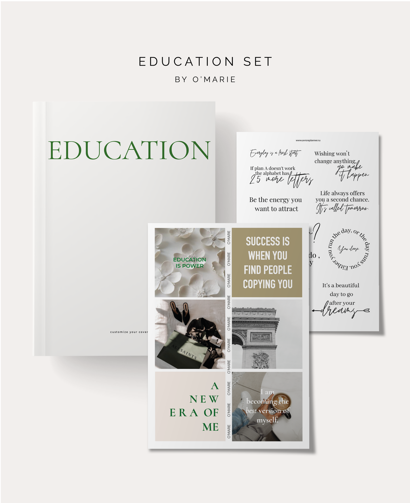 Планнер для записей в мягком переплете EDUCATION SET + 2 стикерпака внутри.