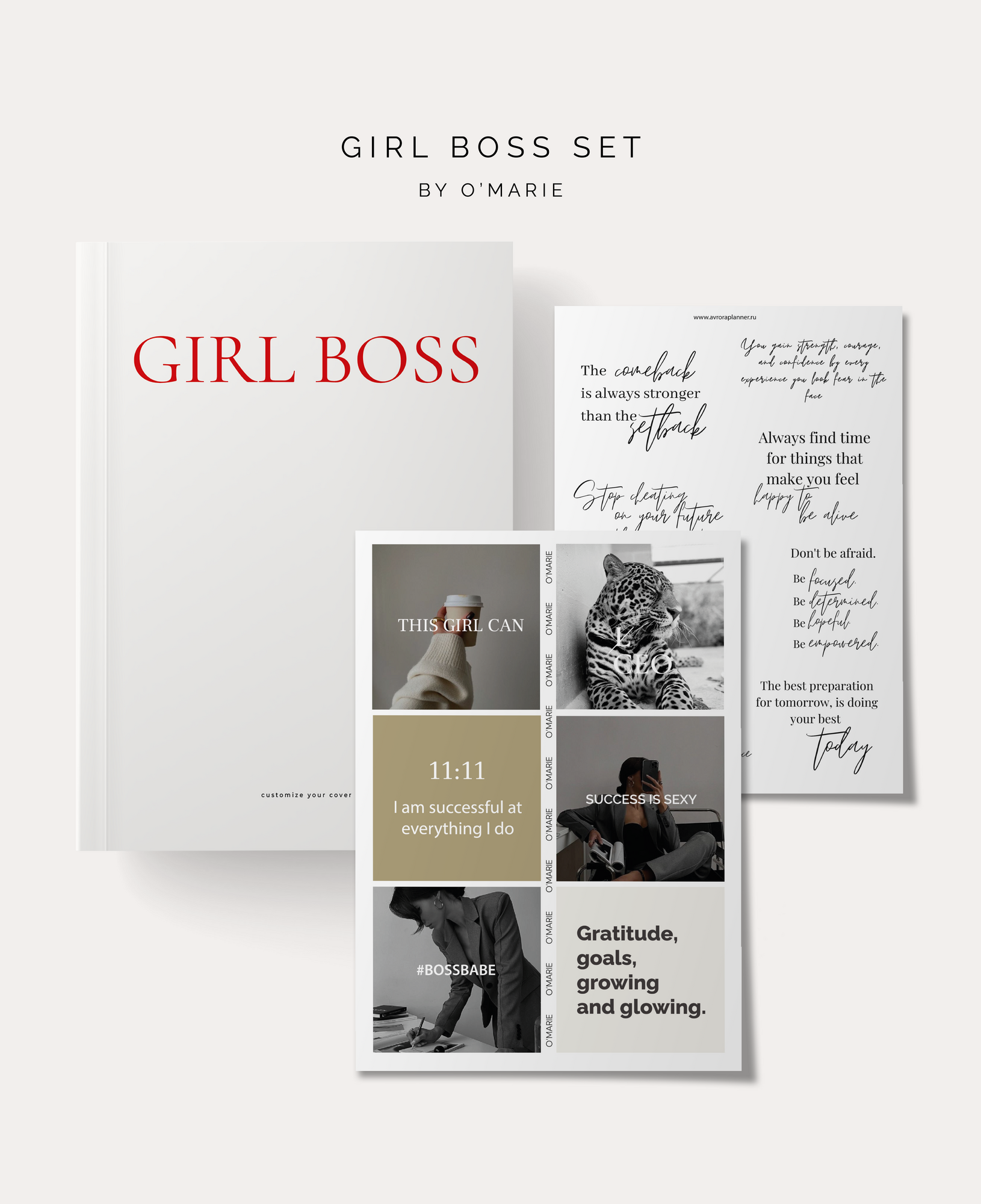 Планнер для записей в мягком переплете GIRL BOSS SET + 2 стикерпака внутри.