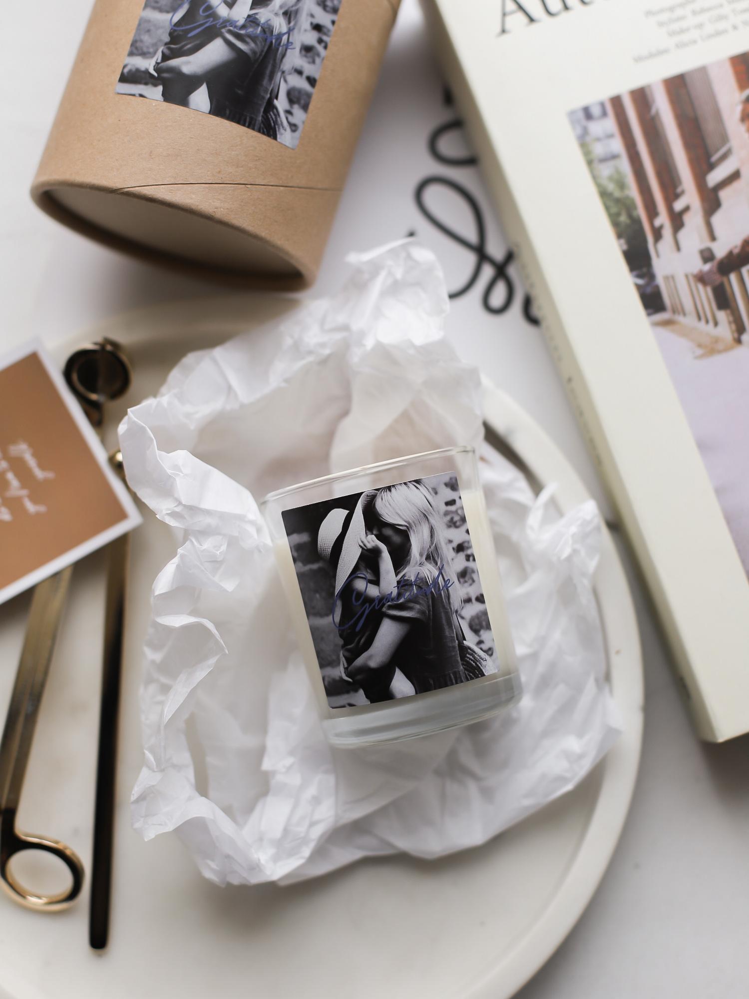 Свеча БЛАГОДАРНОСТЬ из коллекции PHOTO EMOTIONS. Аромат свечи "Бергамот и Апельсин"