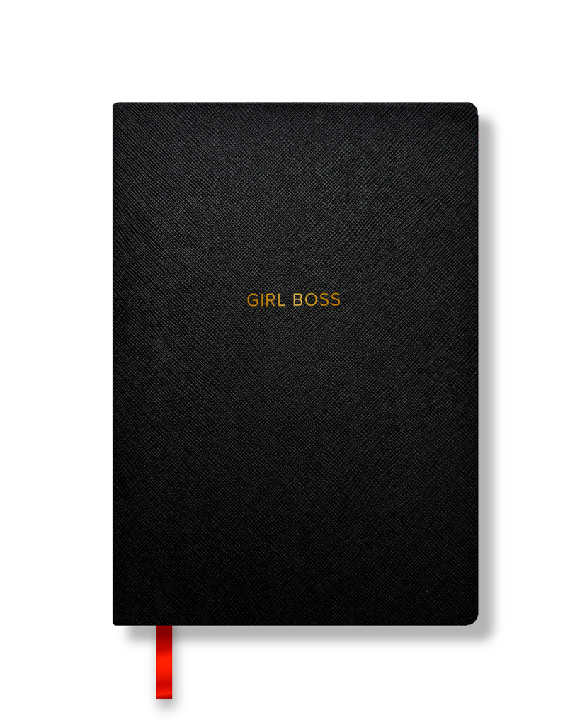 Ежедневник недатированный А5 GIRL BOSS Safiano черный/тауп