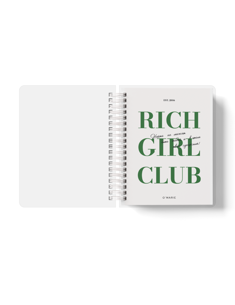 Ежедневник на пружине Rich Girl Club 2.0 с двойной обложкой +12 цветных разделителей