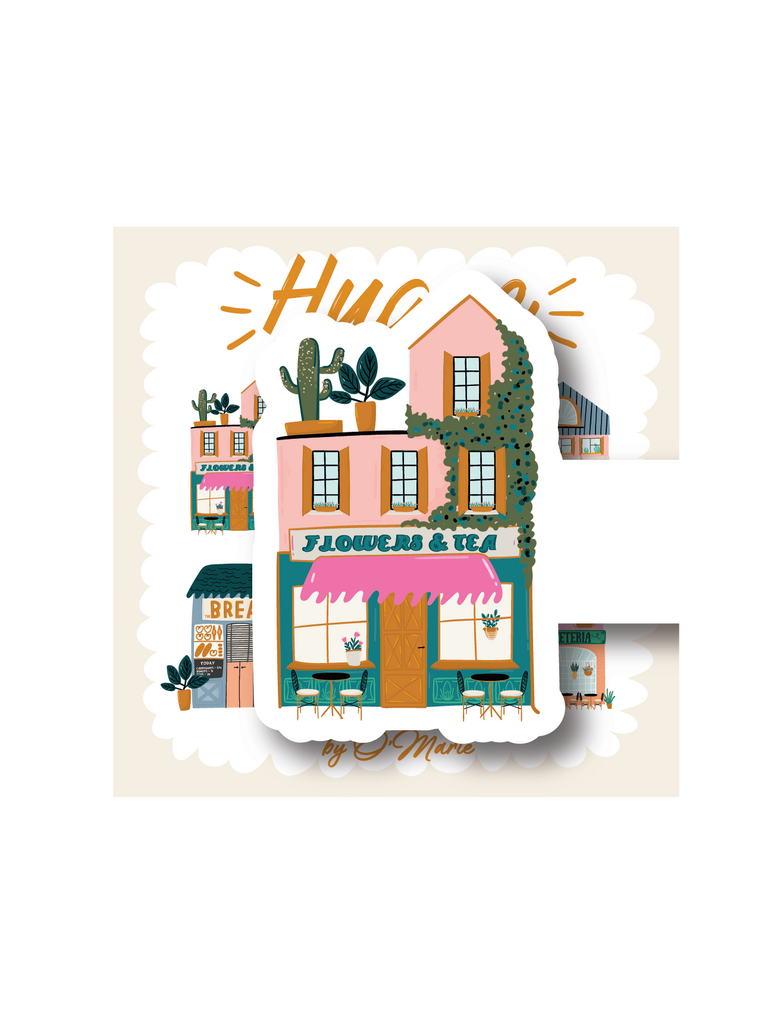Магнитная закладка "Домик Hugge Flowers & Tea"