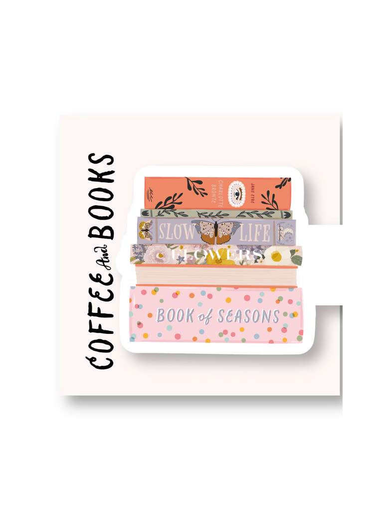 Магнитная закладка из коллеции Coffee & Books "Стопка книг" №2