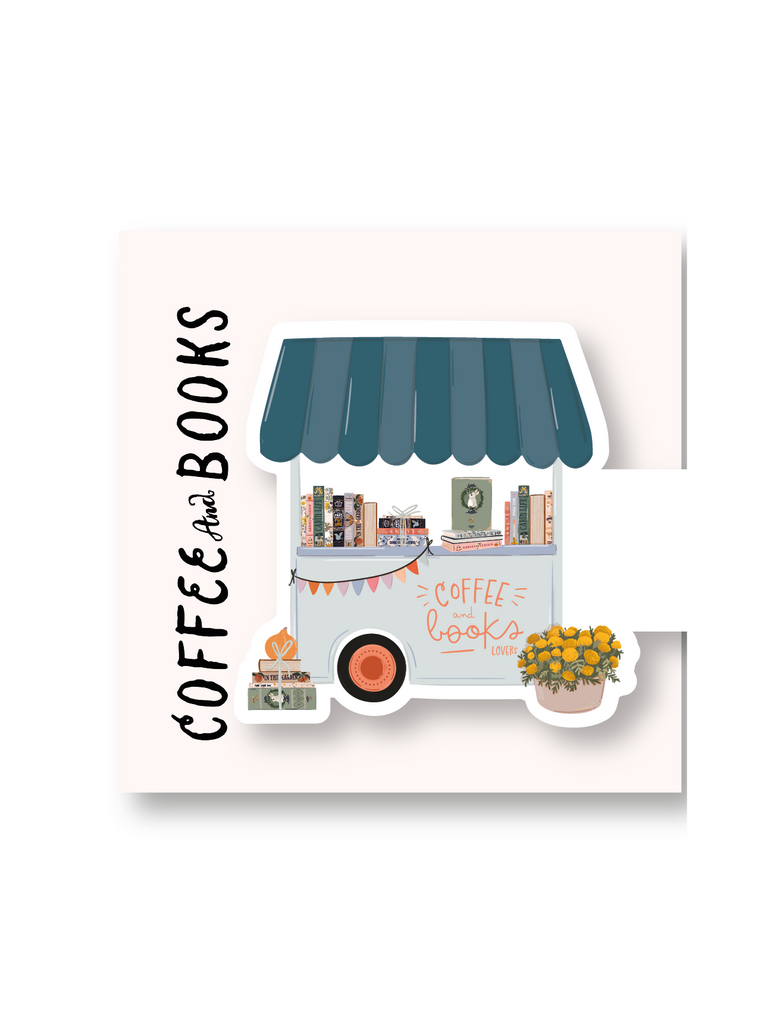 Магнитная закладка из коллеции Coffee & Books "Ярмарка с книгами"
