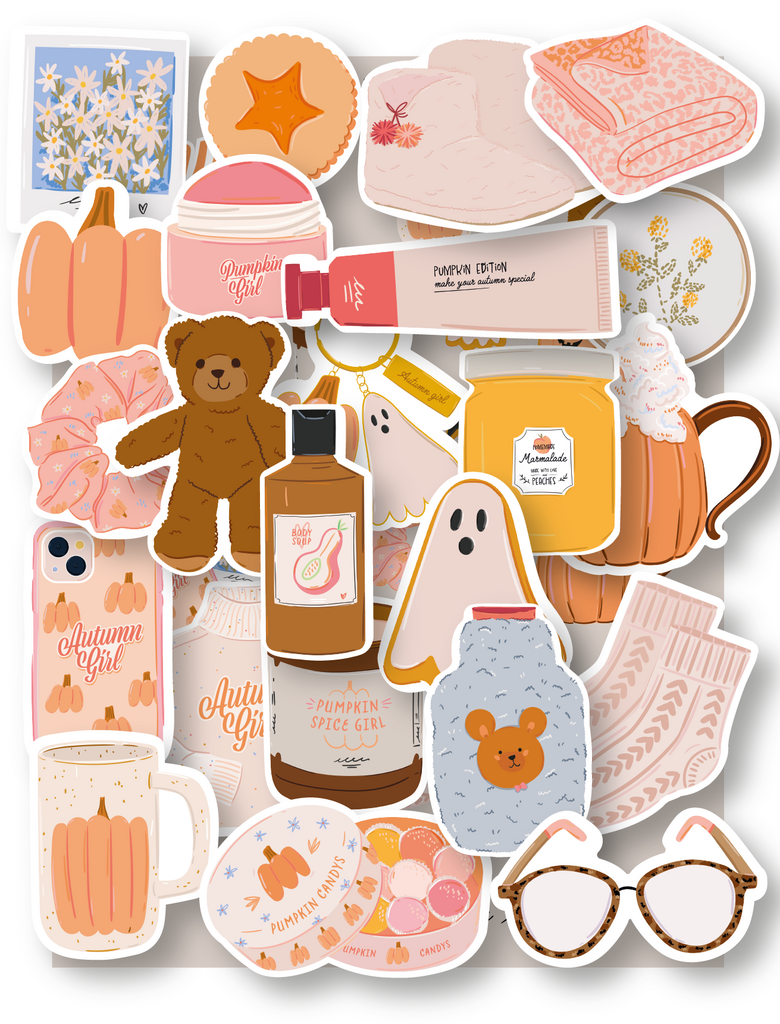 Набор стикеров Pumpking Girl Mega Pack 23 шт с мерцающим ламинированием