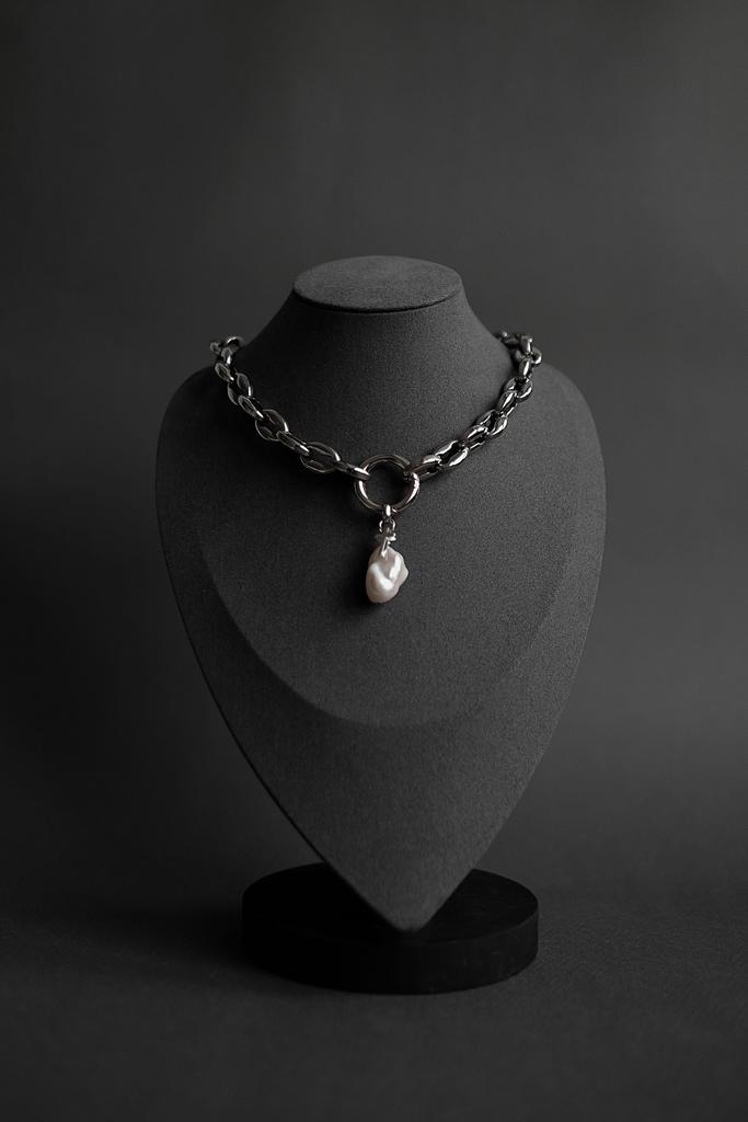 Колье Stainless steel с жемчугом