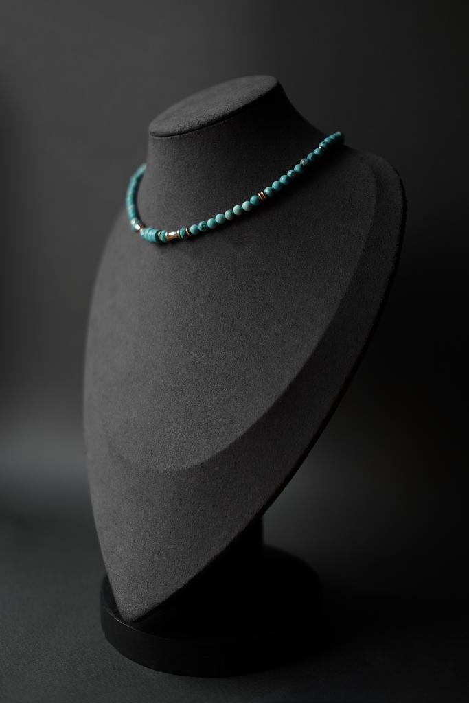 Колье из светлой бирюзы "Бамбук" ЛЕТО