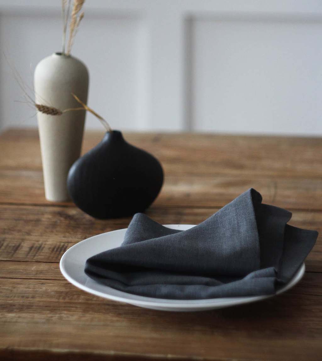 Салфетки изо льна Графит