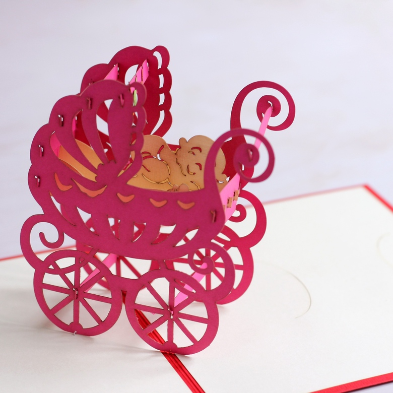 3D открытка "Аист"