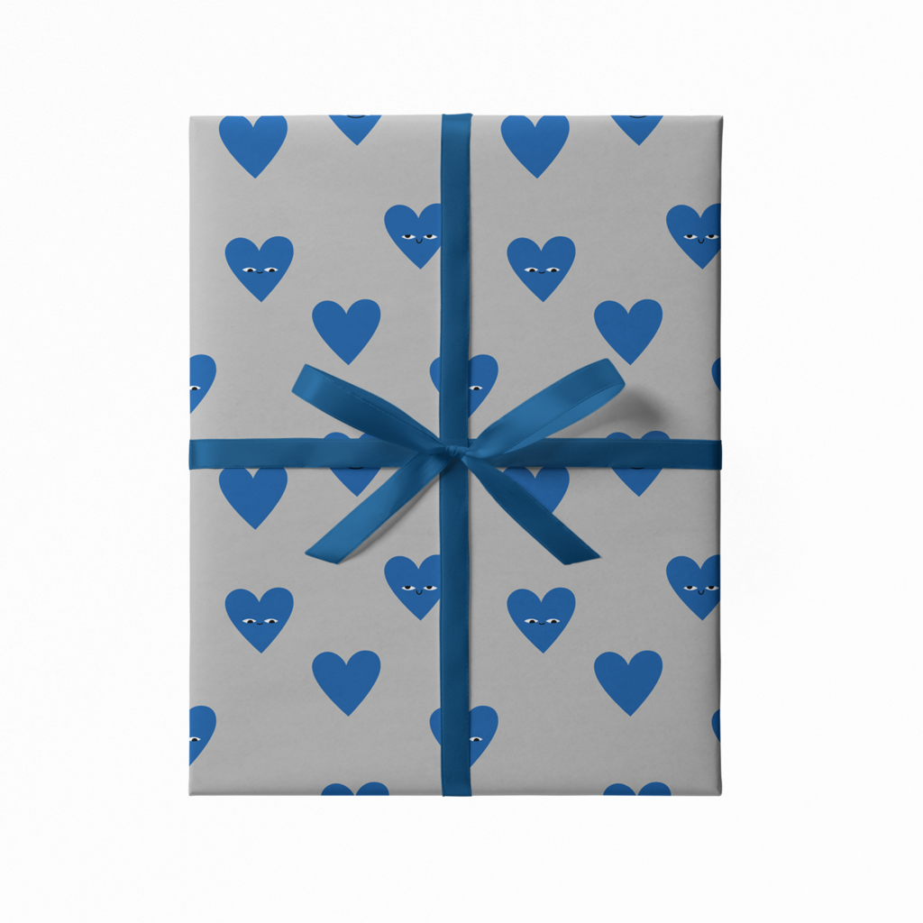 Бумага Wrap me "Синие сердца"