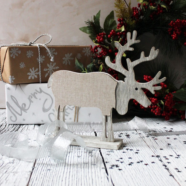 Новогодний декор "Олень" бежевый
