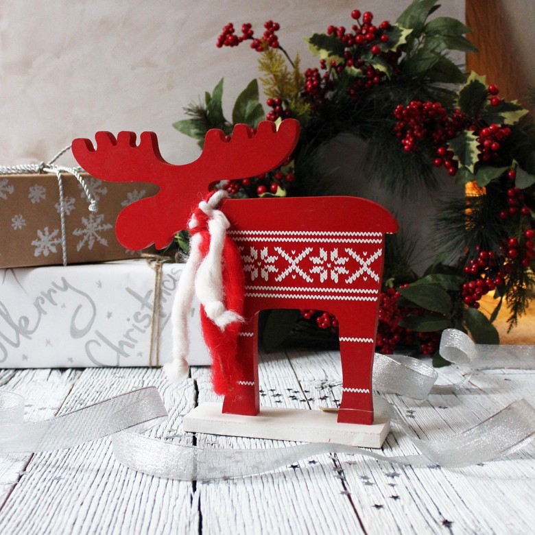 Новогодний декор "Олень" красный