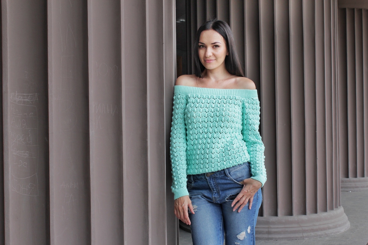 Джемпер крючком Элла