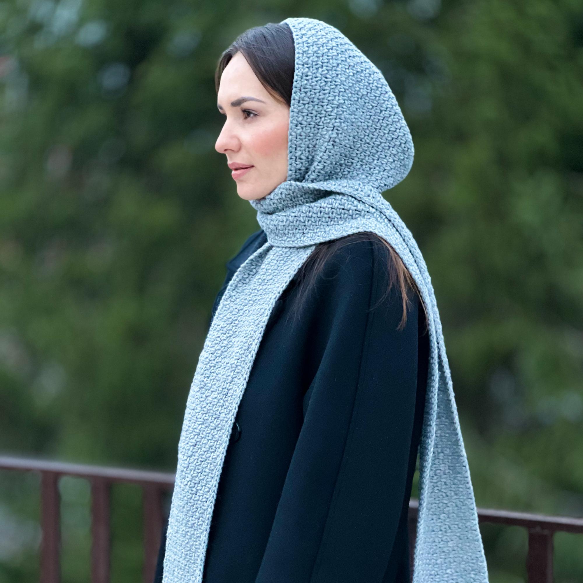 Капор с шарфом крючком "Ноябрь"