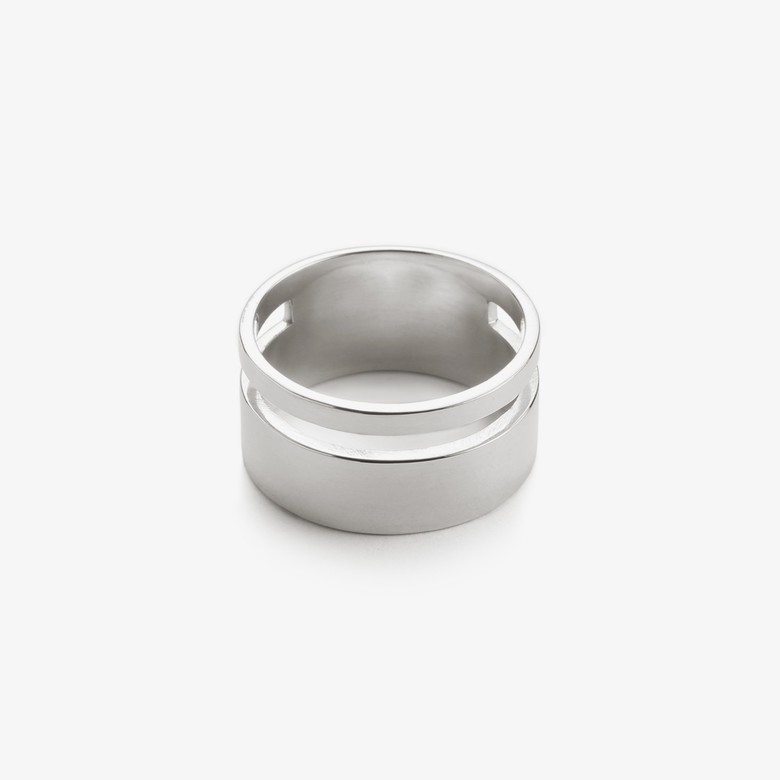 Кольцо двойное широкое