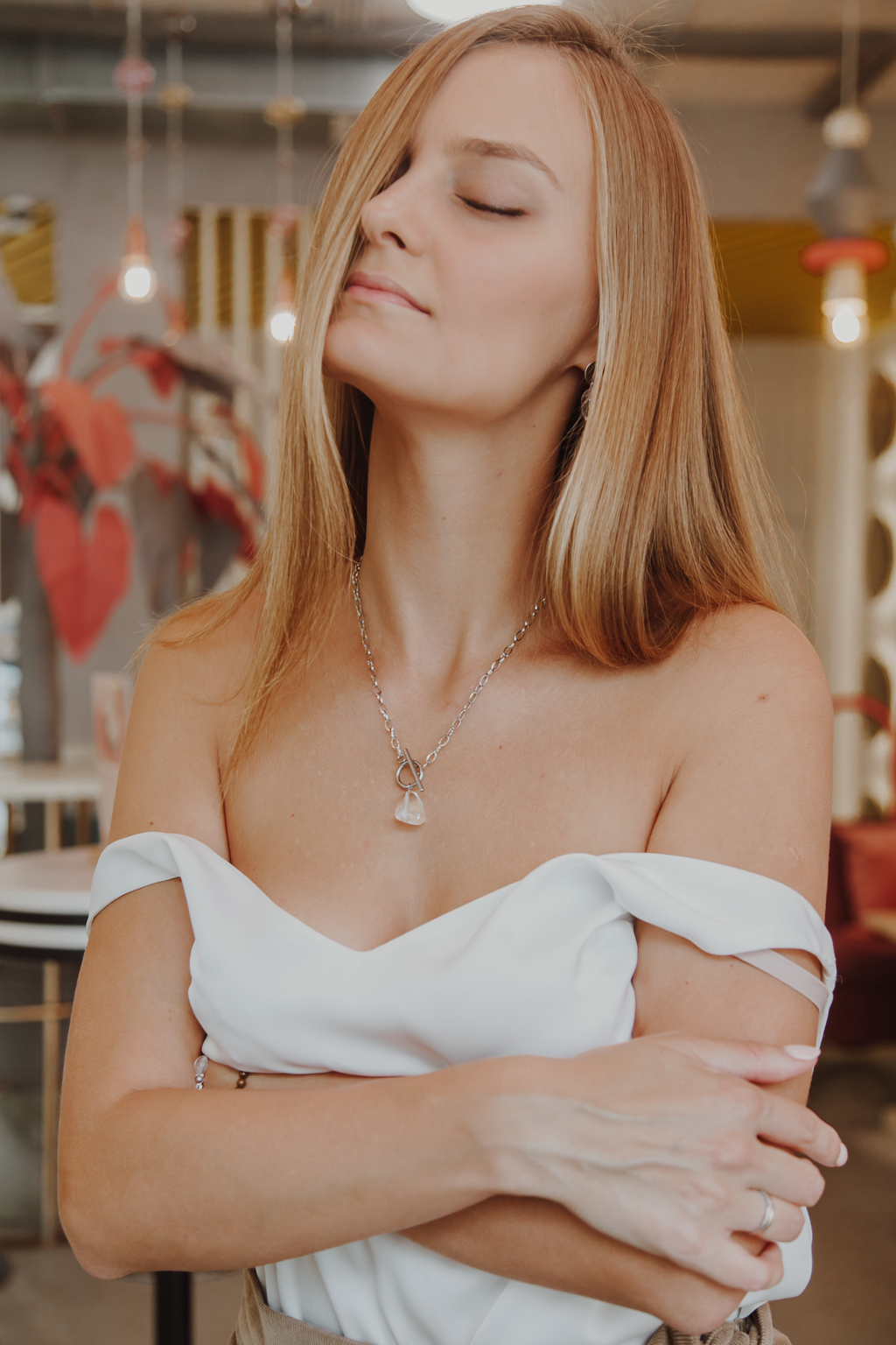 Колье с горным хрусталем