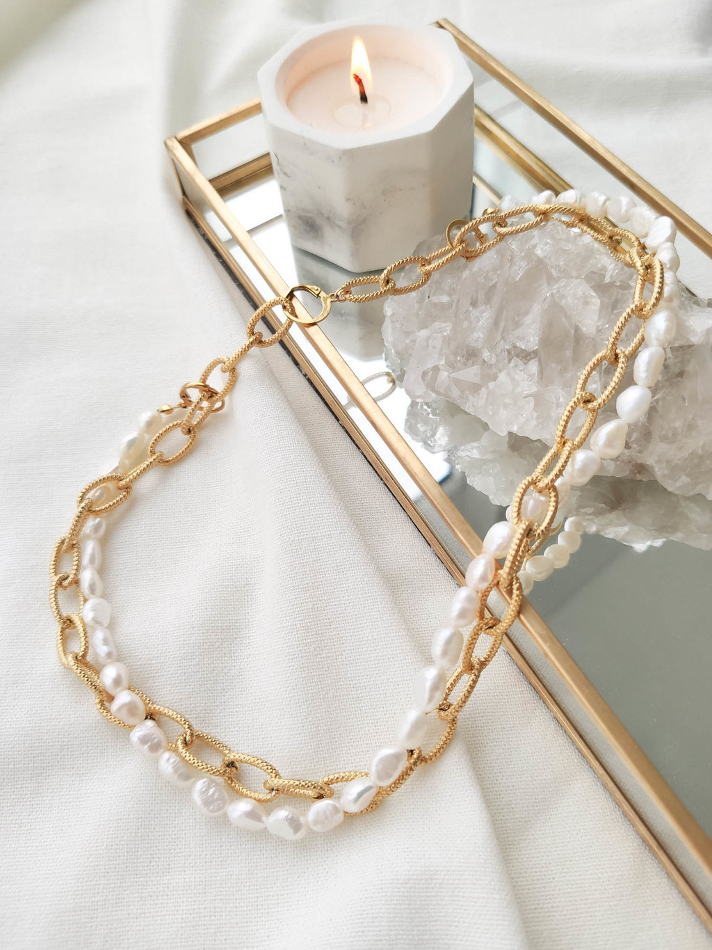 Колье-трансформер из жемчуга