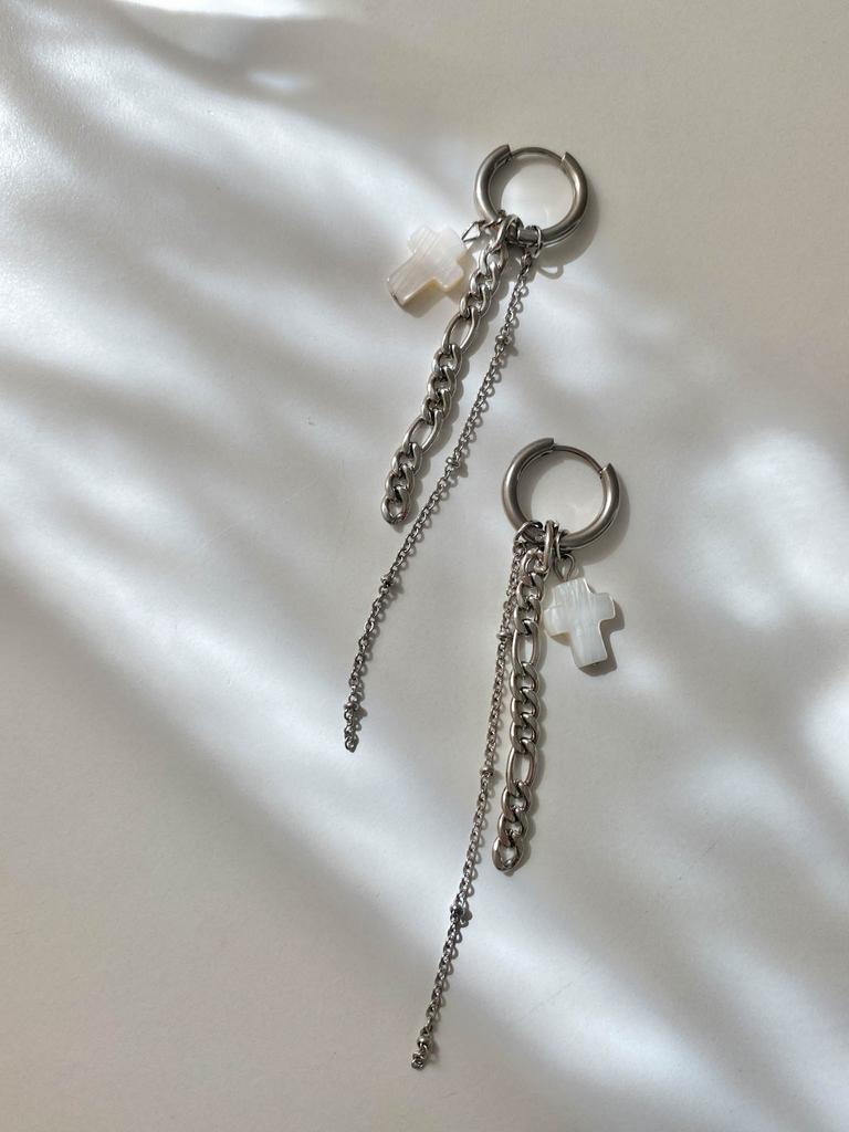 Серьги-трансформеры с крестиками