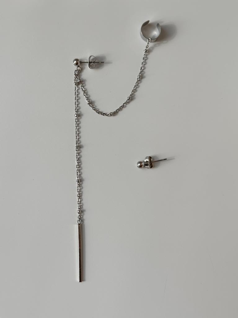 Серьги асимметричные с каффом LACONIC