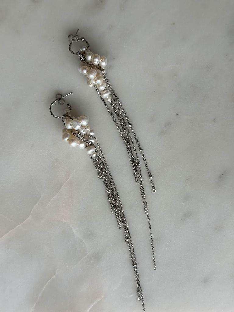 Серьги-трансформеры с жемчугом ATLANTIDA