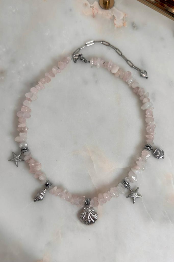 Чокер из розового кварца SHELL