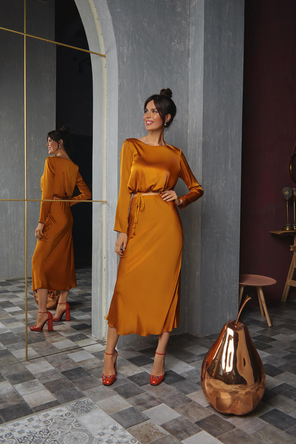 Костюм Maya La Playa из шелка (блуза и юбка)