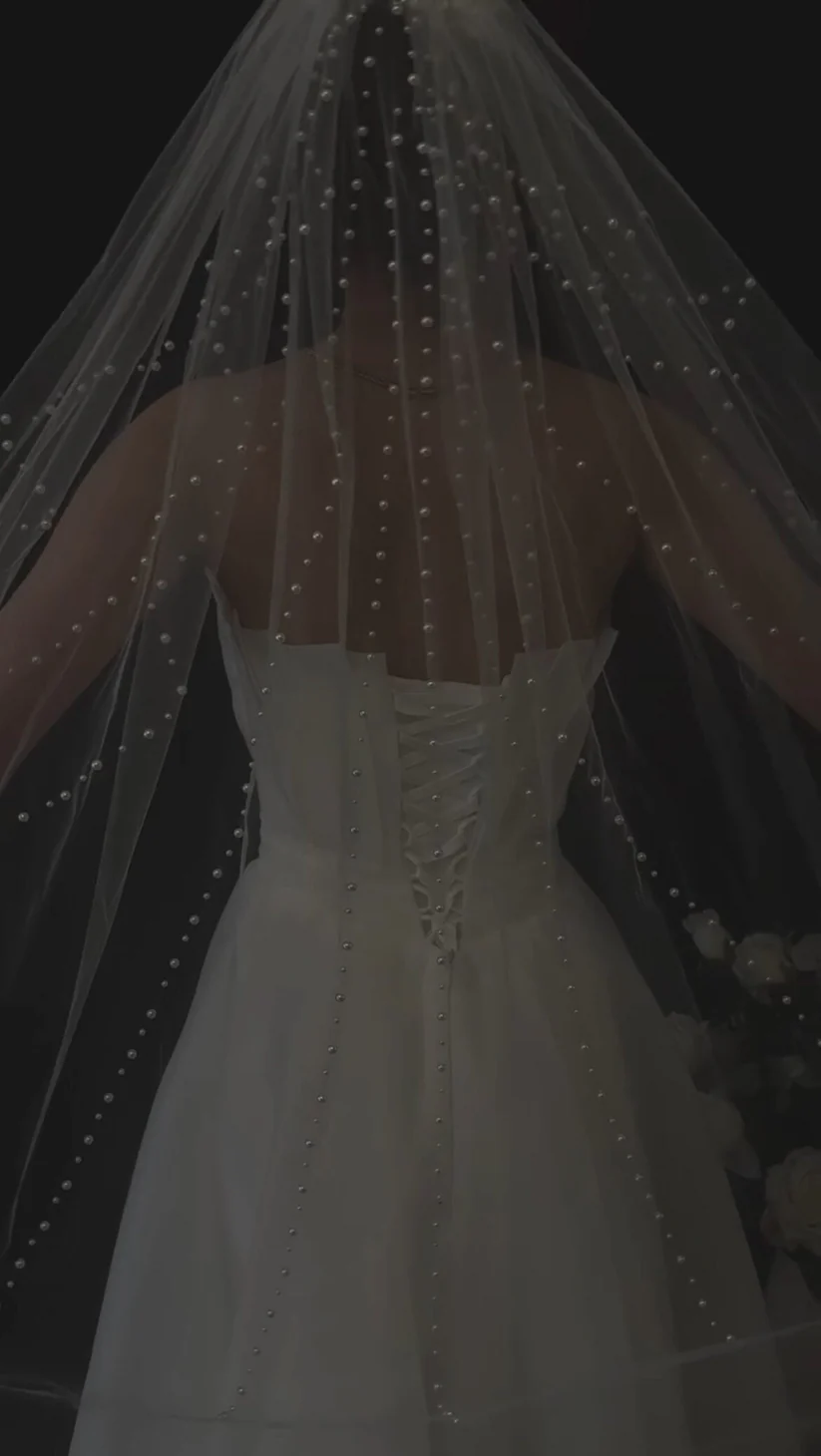 Welon -Luxury Pearl Rays Cathedral Wedding Veil