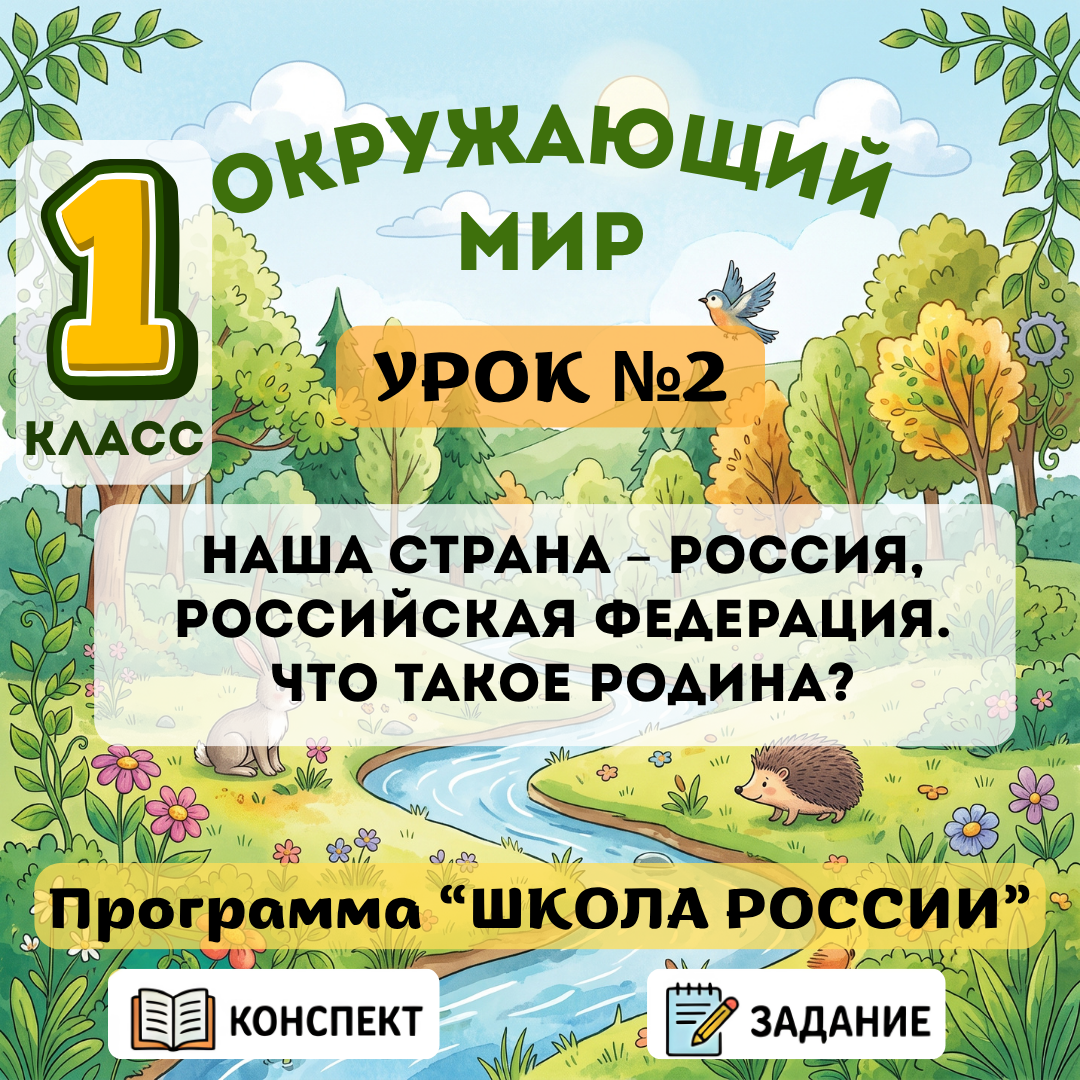 Урок №2 Наша страна – Россия, Российская Федерация. Что такое Родина?