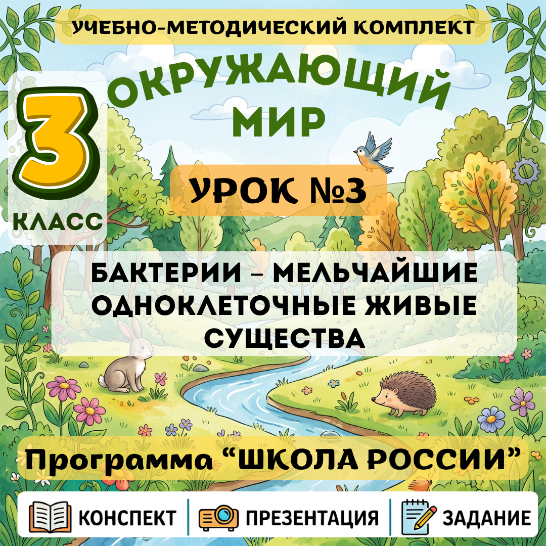 Урок №3 Бактерии – мельчайшие одноклеточные живые существа