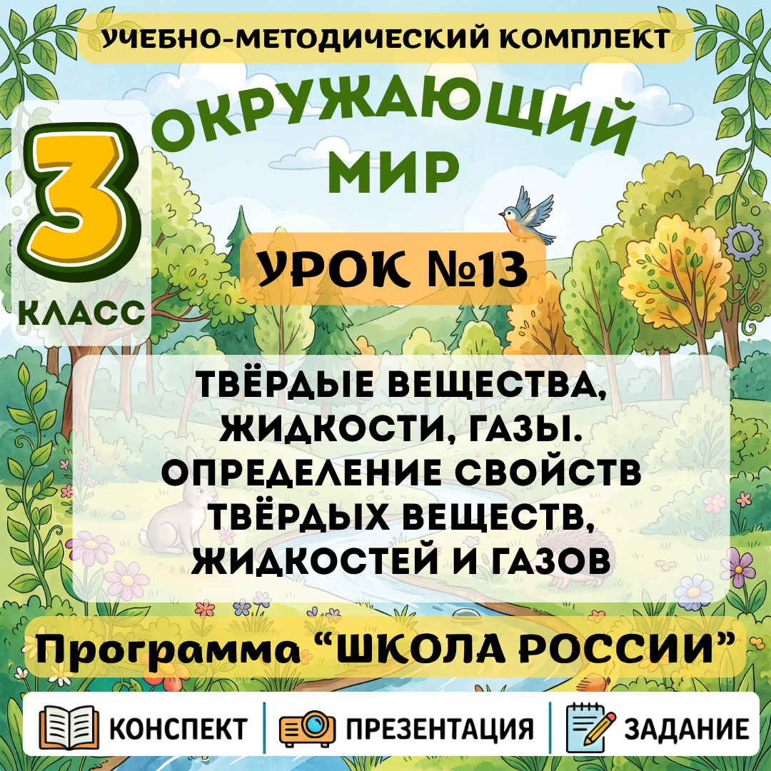 Урок №13 Твёрдые вещества, жидкости, газы. Определение свойств твёрдых веществ, жидкостей и газов